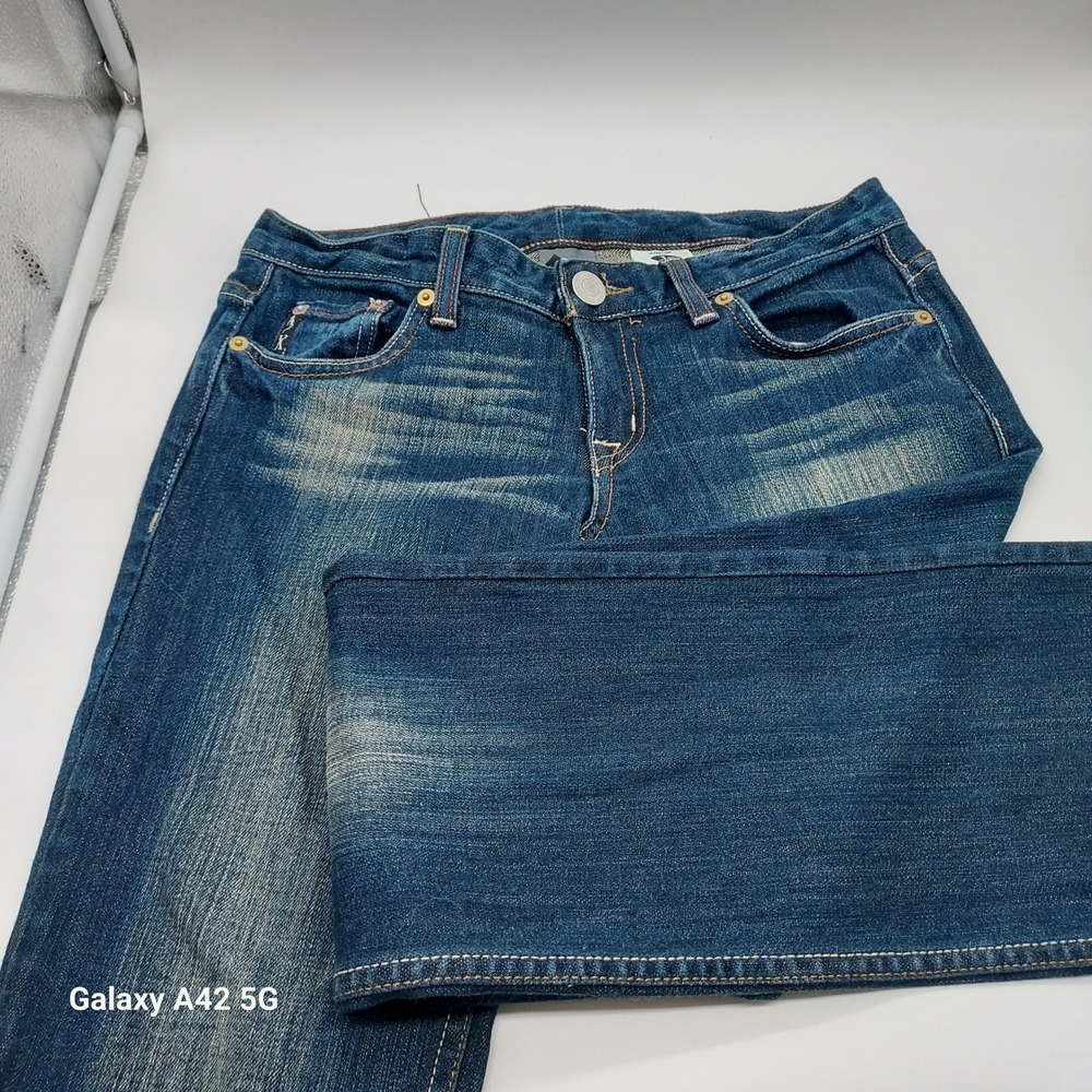 Armani Exchange J57 Ultra Low Dirty Vintage Jeans Blue Bootcut Denim 4R USA